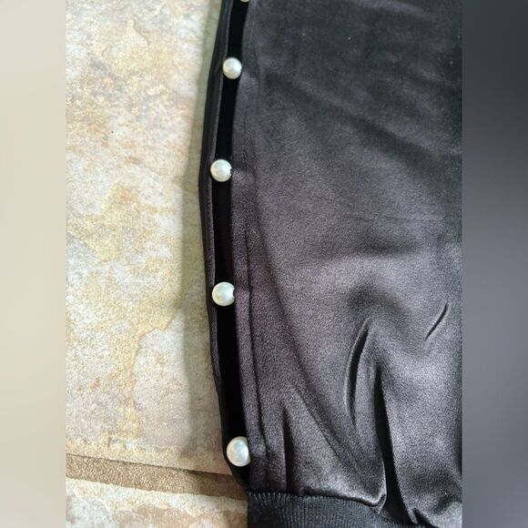 Alice + Olivia Black Track Pants with Side Buttons - Picture 4 of 6